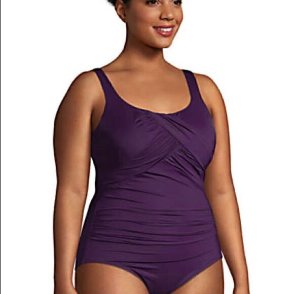 Land’s End Plus Regular size Carmela tummy control 1 piece swimsuit various - Picture 1 of 7
